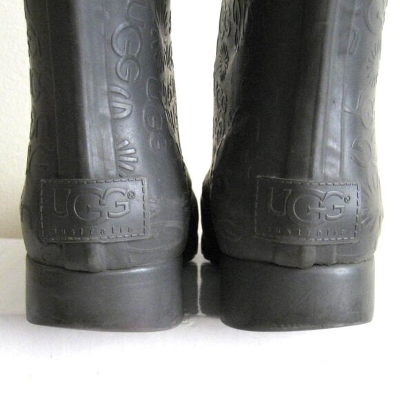 UGG Wilshire Tall Embossed Rainboots #3386, Gray, Size 7 - Picture 7 of 11
